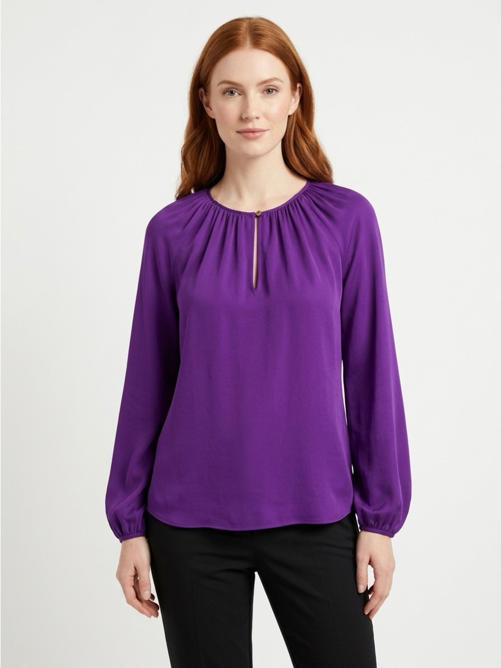 Diane von Furstenberg Marnie Silk Blouse Purple Small